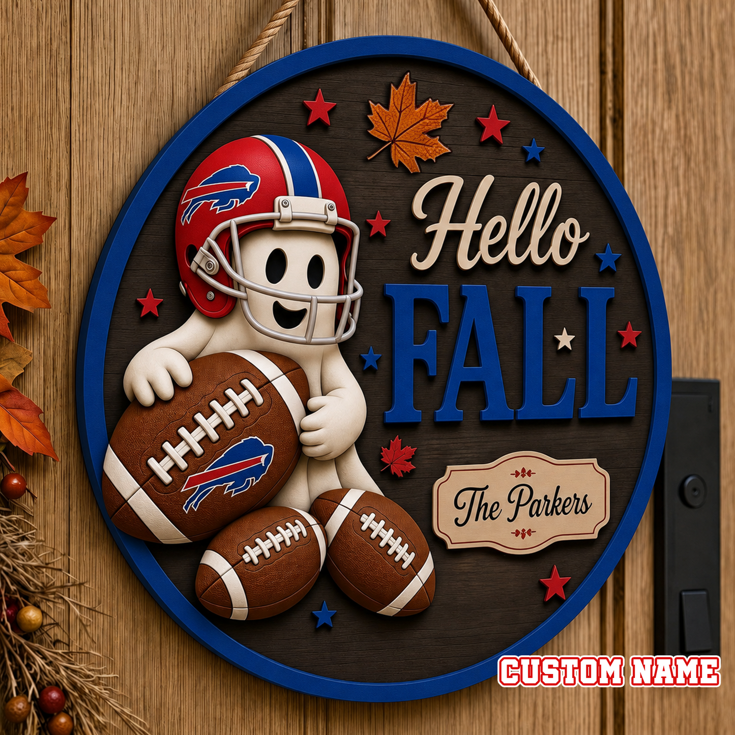 NFL x BUF Hello Fall Custom Name Suncatcher