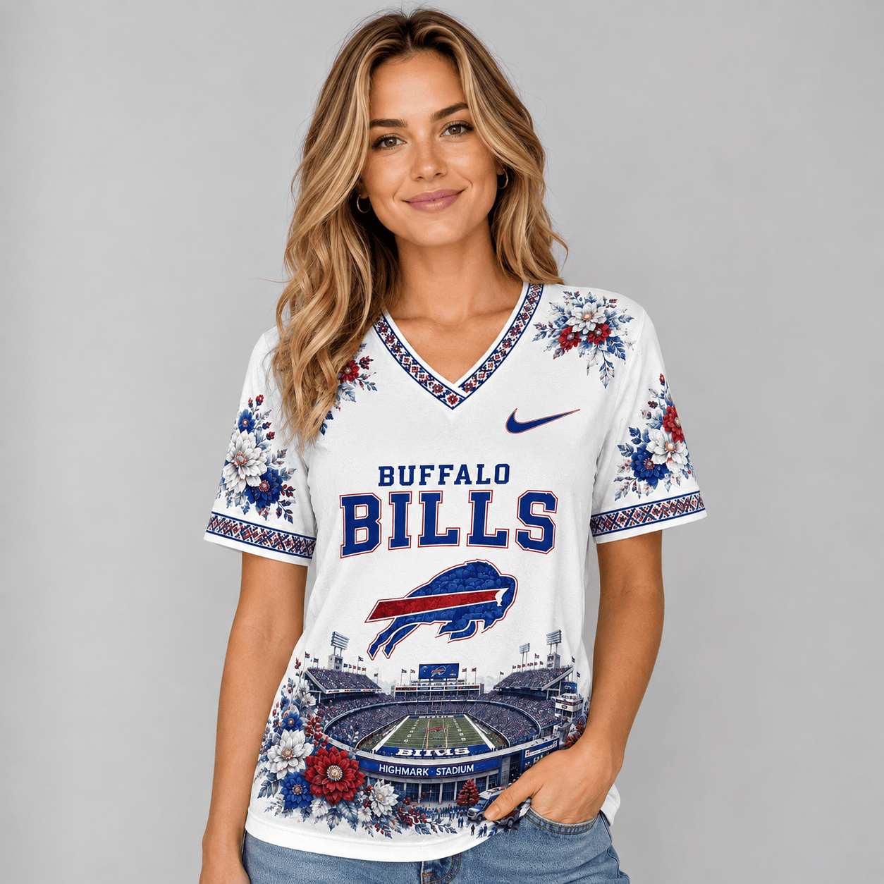 NFL x BUF Stadium V-neck Shirt