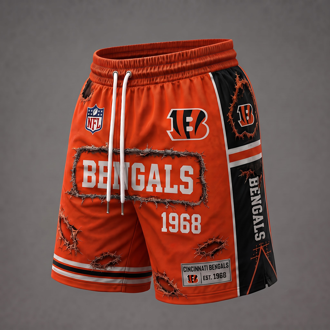 NFL x CIN Distressed Shorts