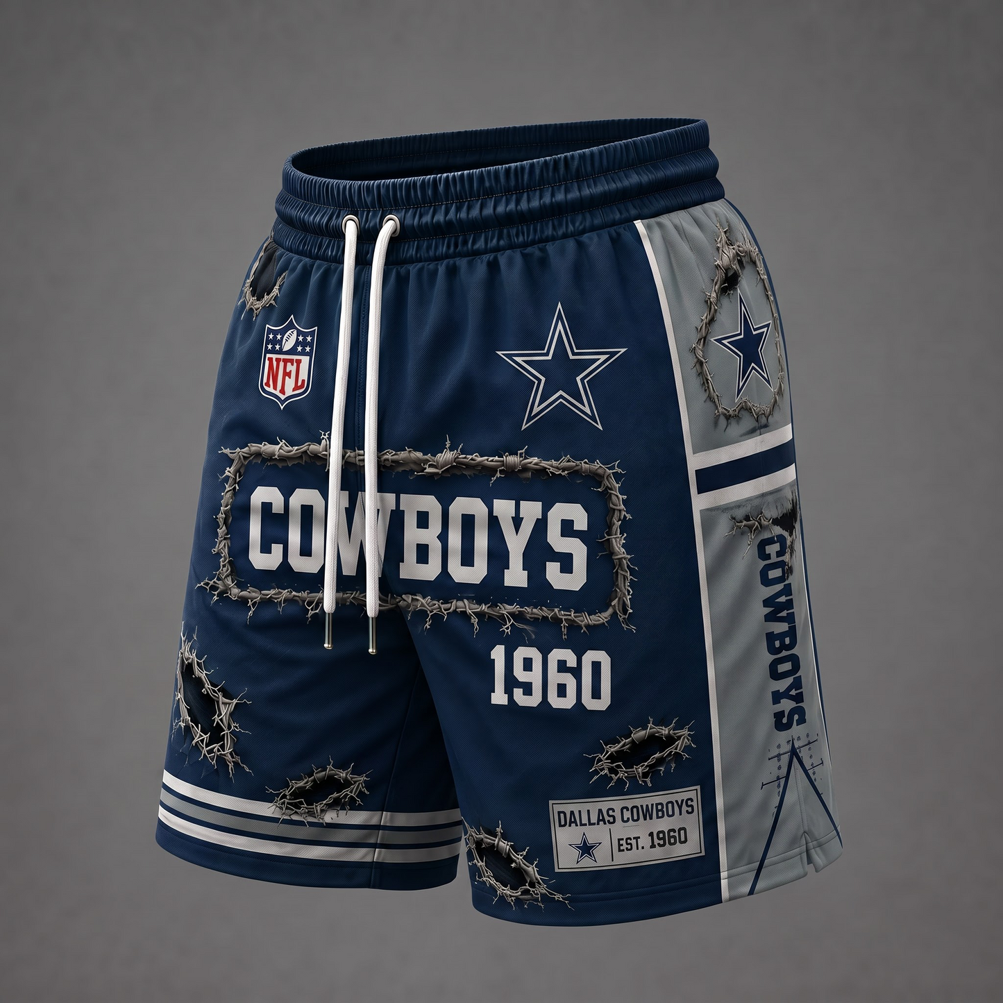 NFL x DAL Distressed Shorts