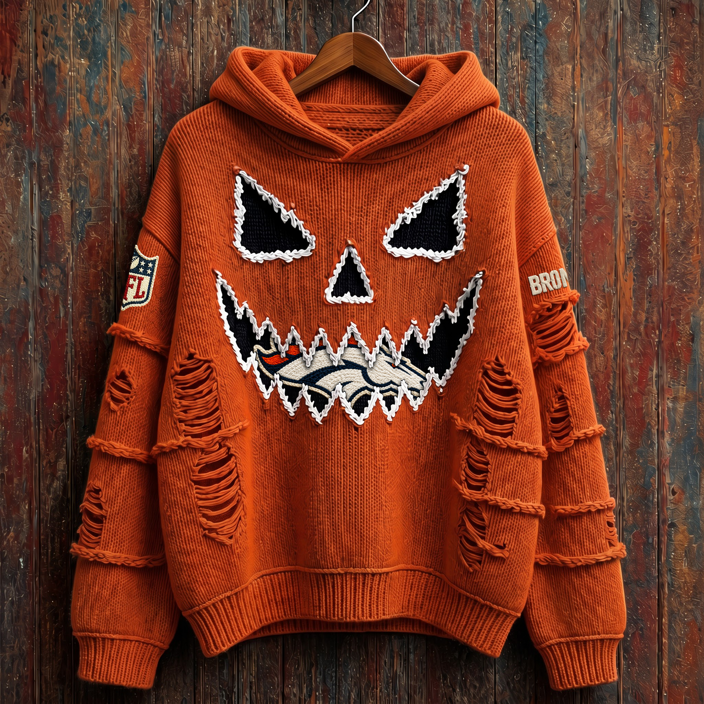 NFL x DEN Pumpkin Face V2 Hoodie