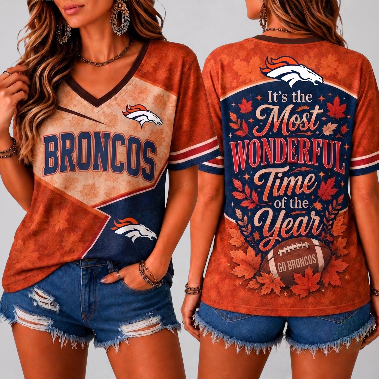 NFL x DEN Wonderful Time V-neck Shirt