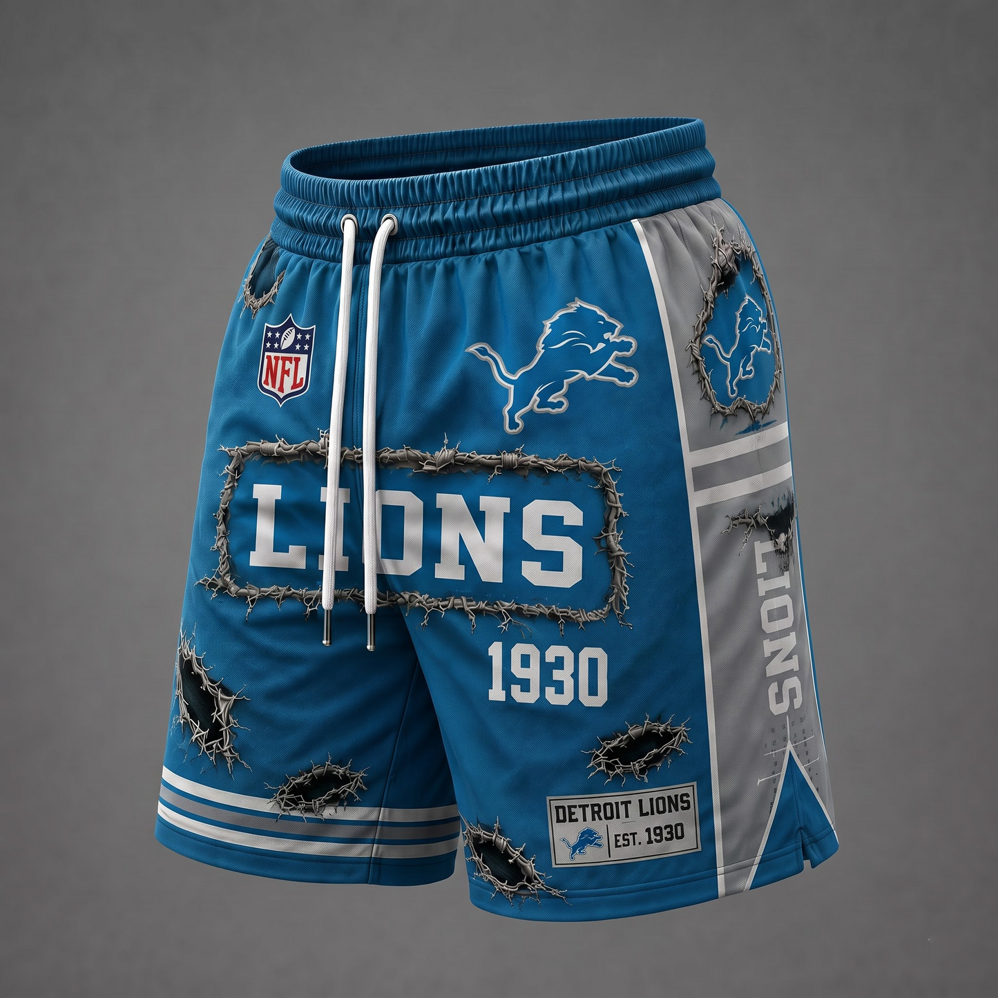 NFL x DET Distressed Shorts