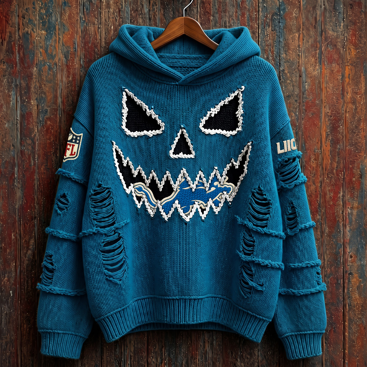 NFL x DET Pumpkin Face V2 Hoodie