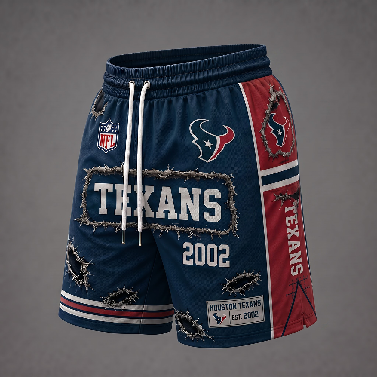 NFL x HOU Distressed Shorts