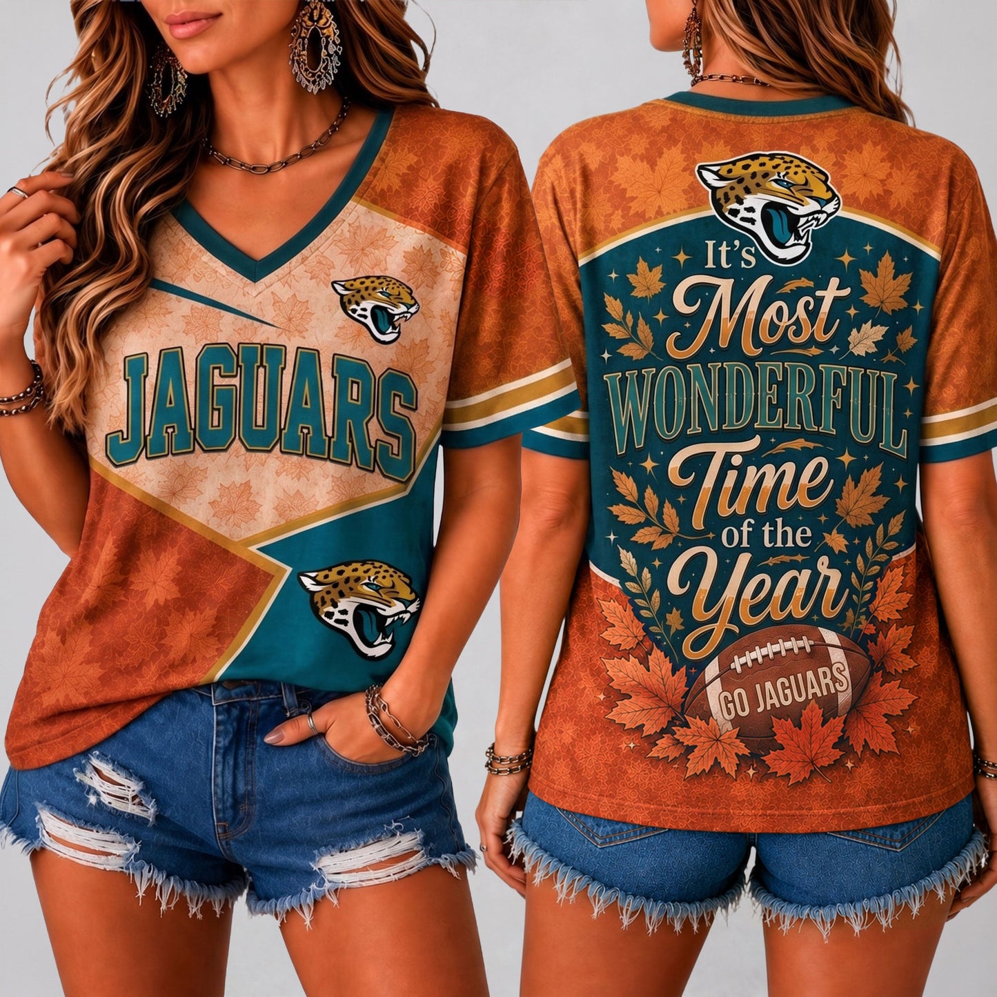 NFL x JAX Wonderful Time V-neck Shirt