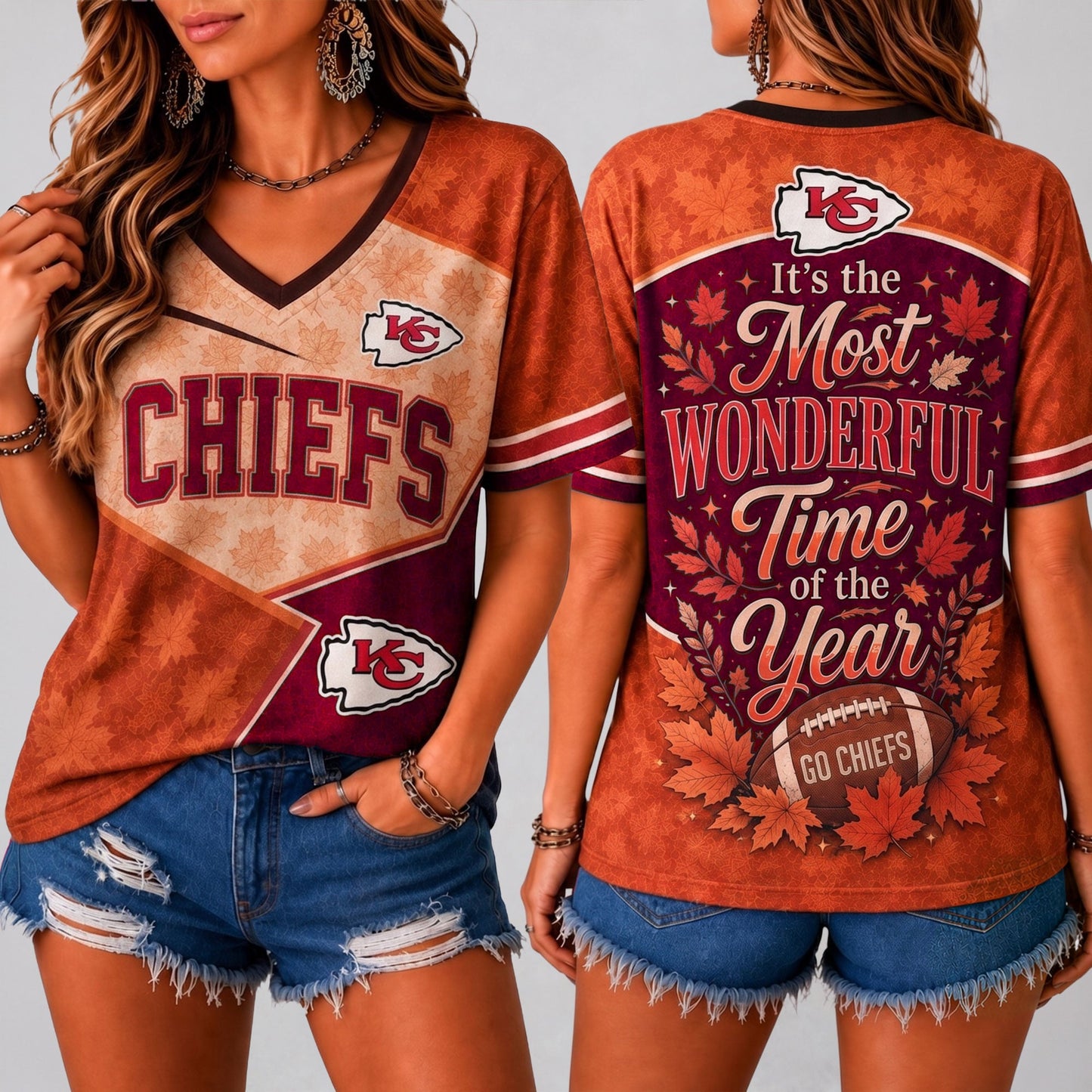 NFL x KC Wonderful Time V-neck Shirt