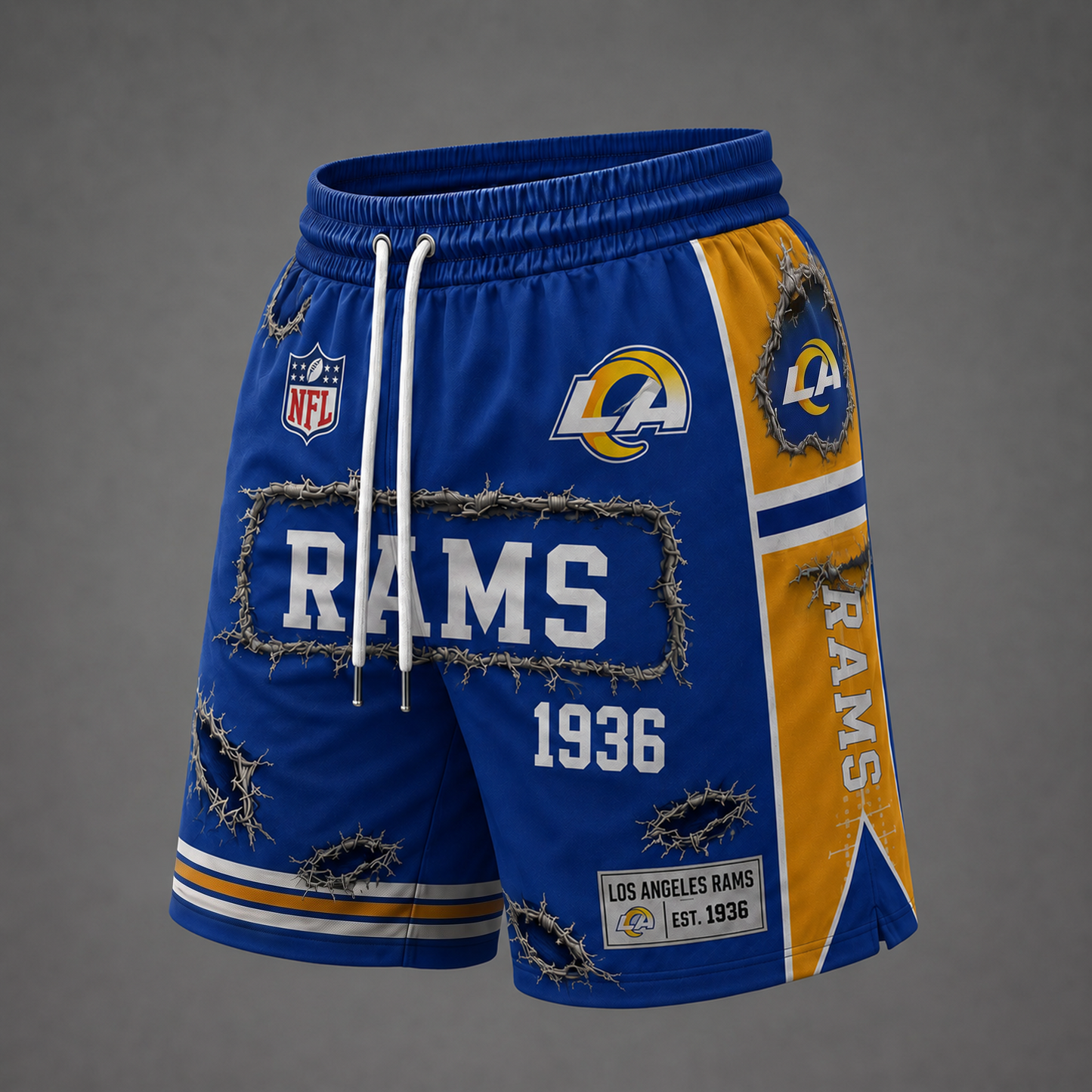 NFL x LAR Distressed Shorts