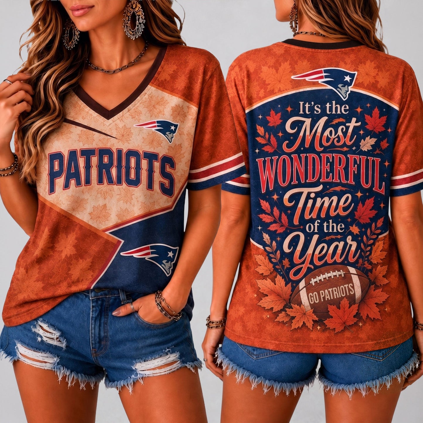 NFL x NE Wonderful Time V-neck Shirt