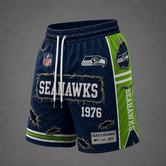 NFL x SEA  Distressed Shorts