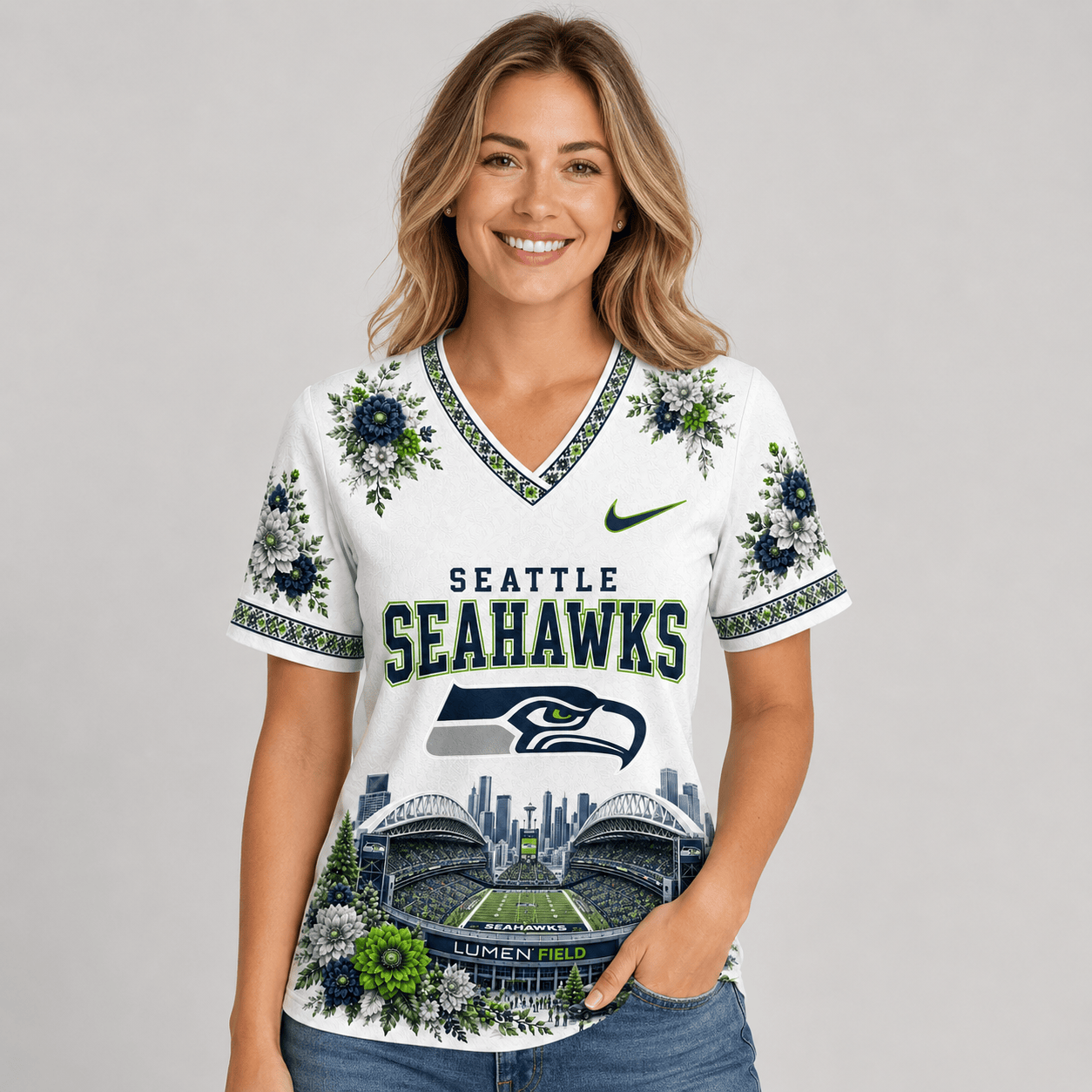 NFL x SEA Stadium V-neck Shirt
