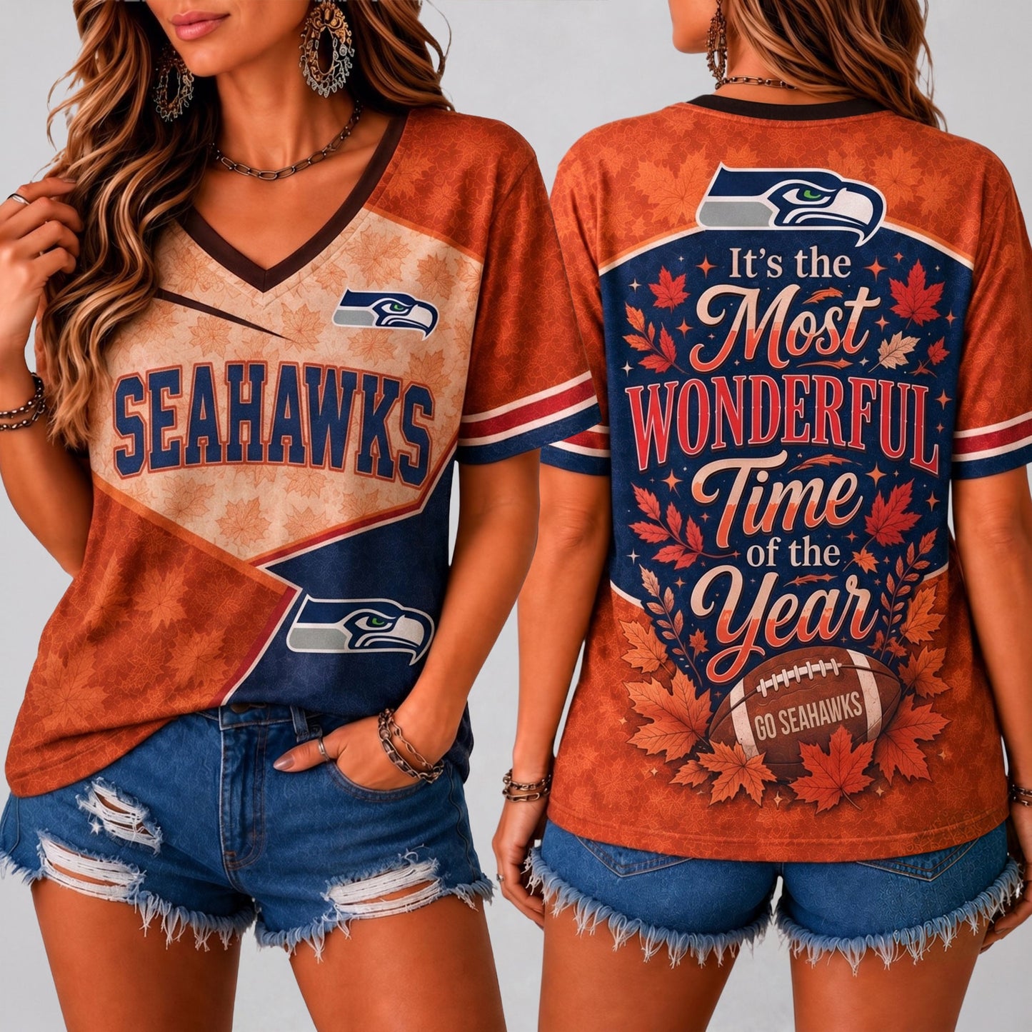 NFL x SEA Wonderful Time V-neck Shirt