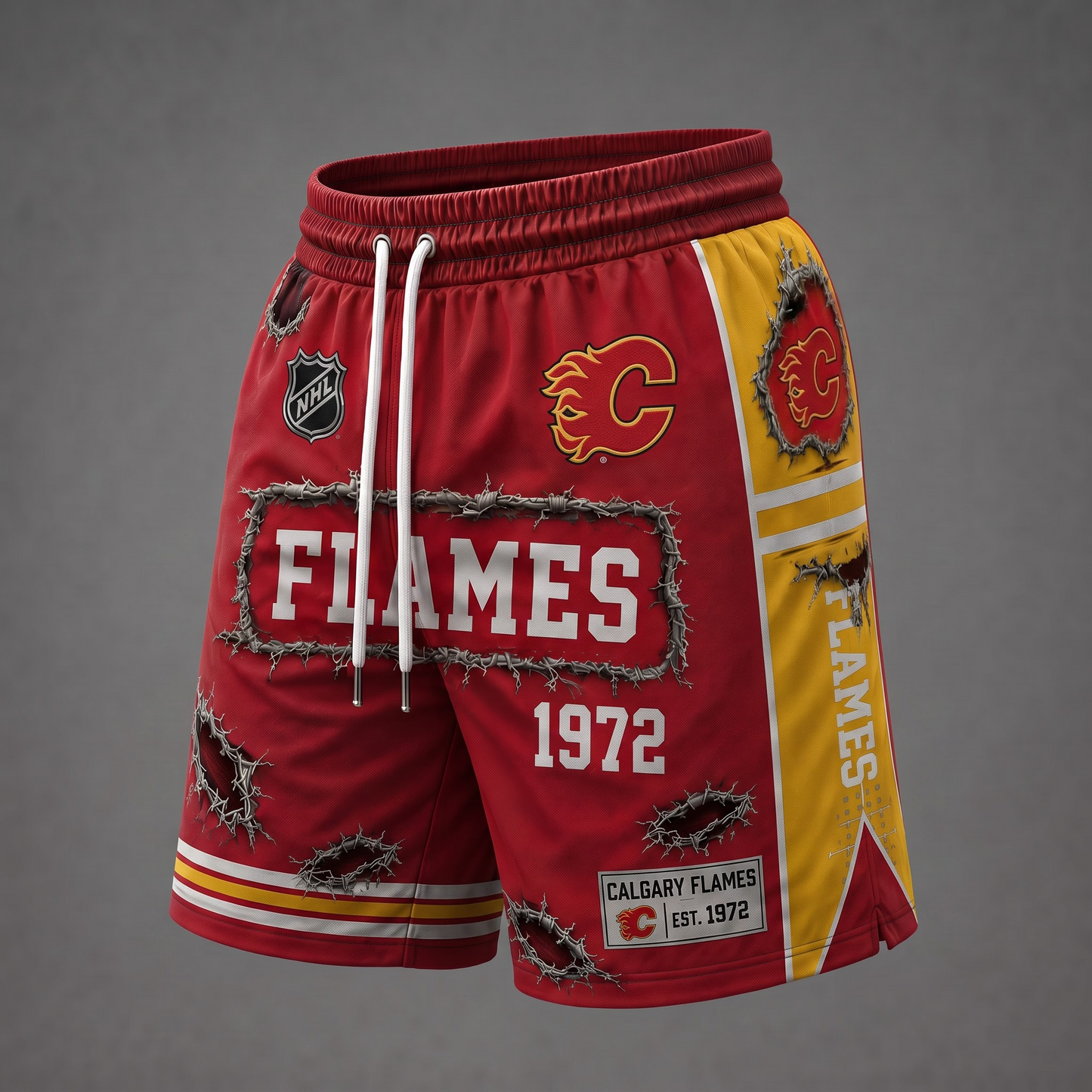 NHL x CAL Distressed Shorts
