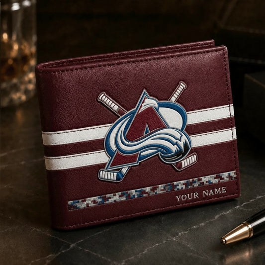 NHL x COL Special Personalized Name Leather Wallet