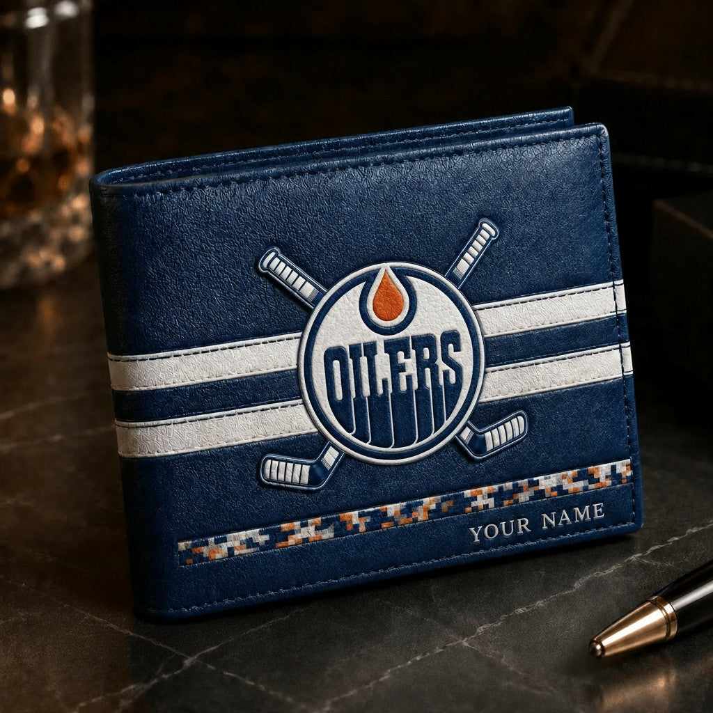 NHL x EDM Special Personalized Name Leather Wallet
