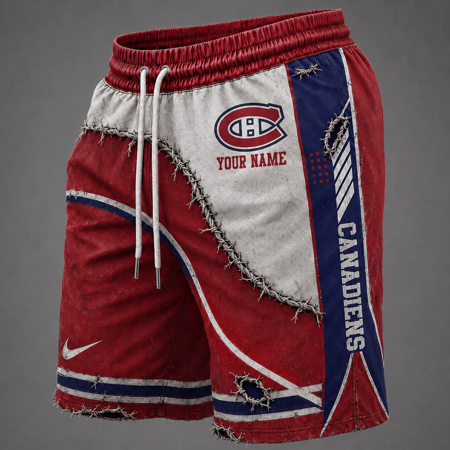 NHL x MON Distressed Custom Name Shorts