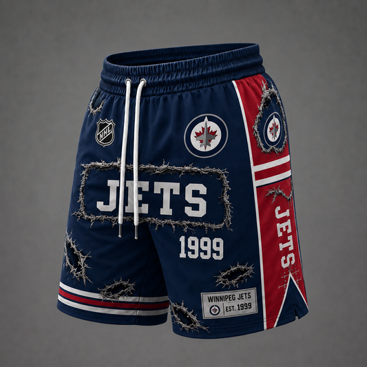 NHL x WIN Distressed Shorts
