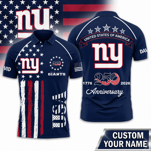 NYG Premium NFL American Semiquincentennial Polo Shirt 010726