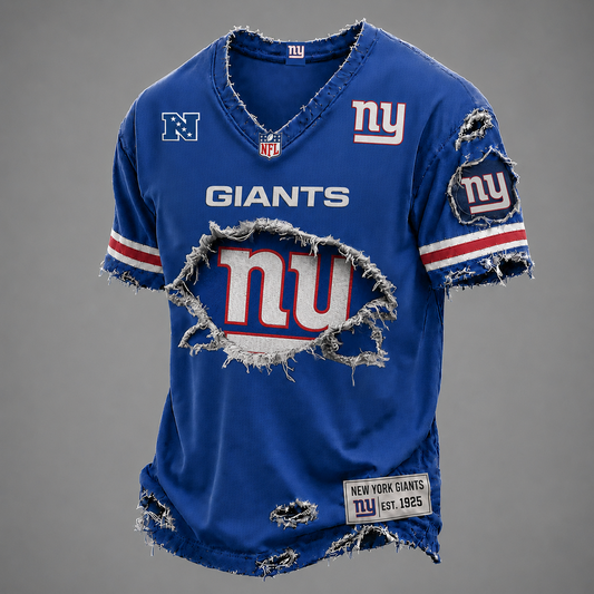 NYG x NFL LUXURY V-Neck T-Shirt V3 1906