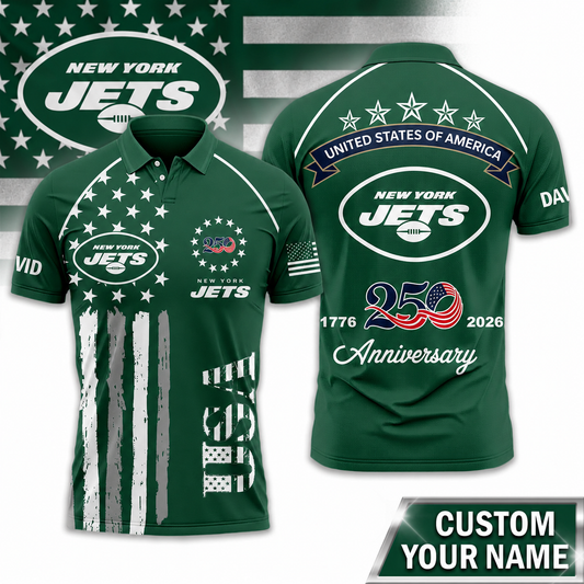 NYJ Premium NFL American Semiquincentennial Polo Shirt 010726