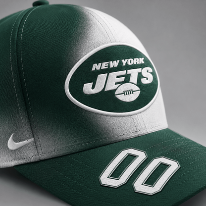 NYJ Premium NFL Custom Name Number Athletic Cap