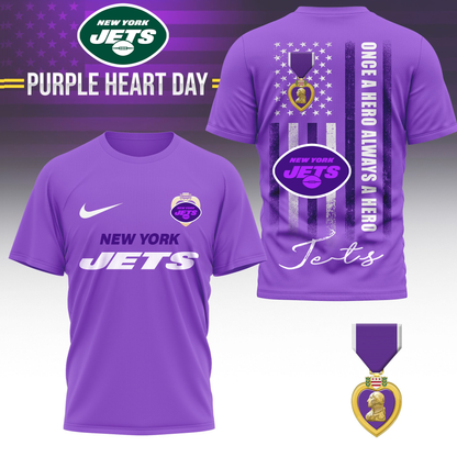 NYJ Premium National Purple Hear Day 3D Shirt  300626