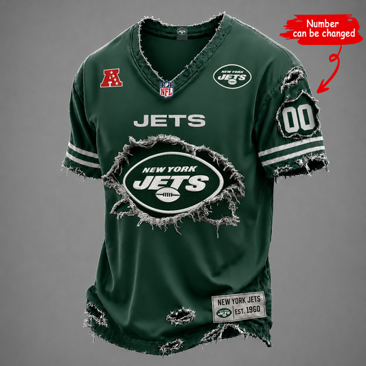 NYJ x NFL LUXURY V-Neck T-Shirt V2 1506