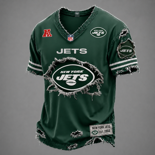 NYJ x NFL LUXURY V-Neck T-Shirt V3 1906