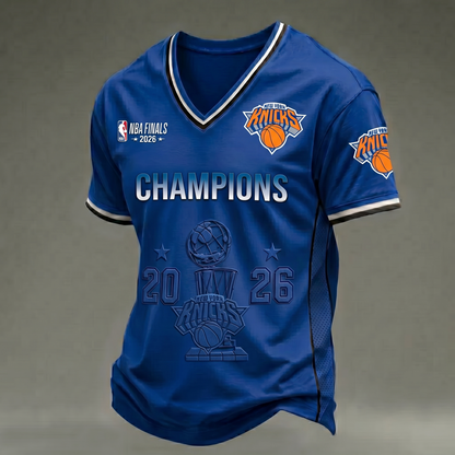 NYK x NBA Finals Champions Luxury V-neck Shirt 160626