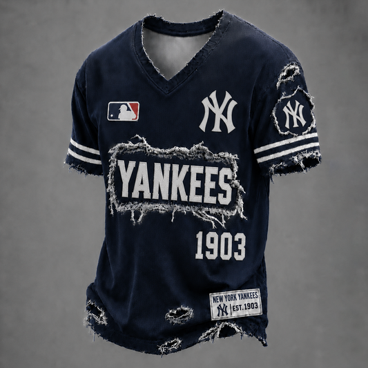 NYY x MLB LUXURY V-Neck T-Shirt 0406 DatND DVT