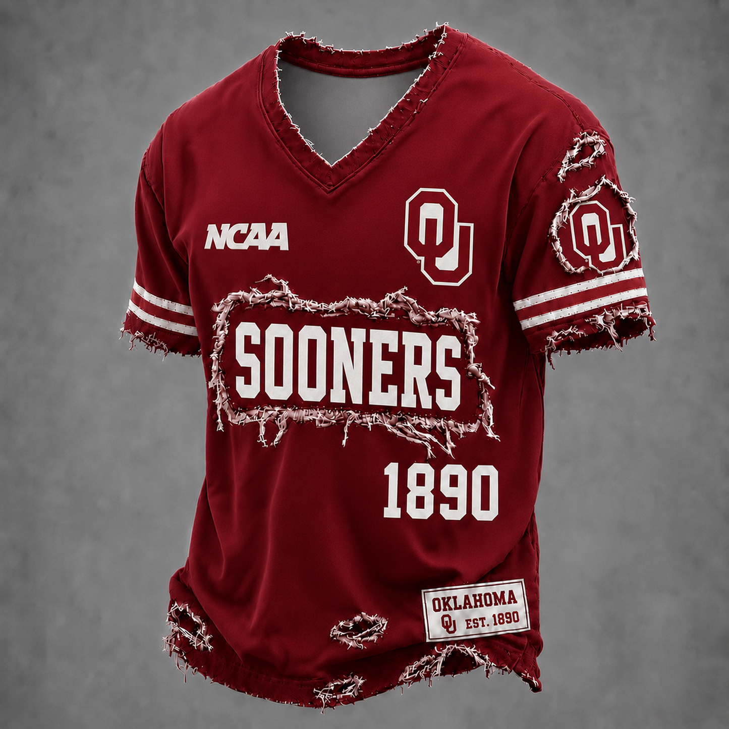 OU x NCAA LUXURY V-Neck T-Shirt 0506 DatND DVT
