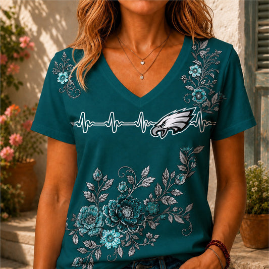 PE x NFL Luxury Women V-Neck Shirt