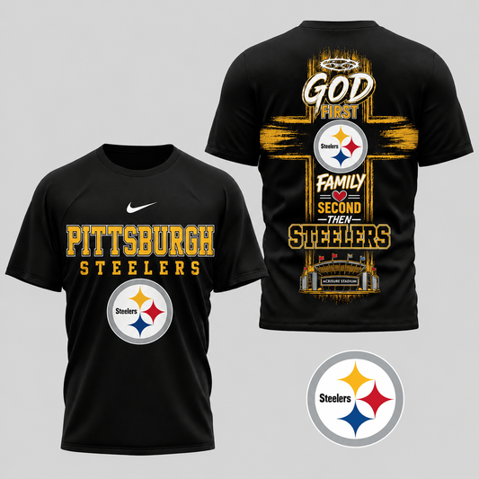 PIT x NFL Faith Family Team Pride 3D T-Shirt 0207