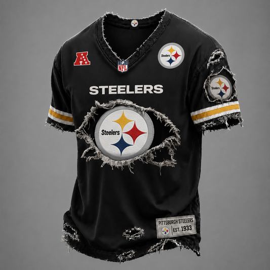 PIT x NFL LUXURY V-Neck T-Shirt V3 1906
