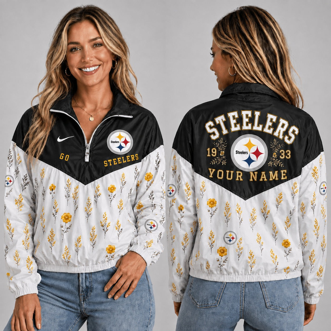 PS x NFL Personalized Women Quarter Zip Jacket