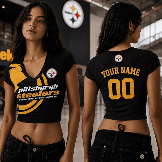 PS x NFL Premium Women V-neck Croptop Personalized Gift For Fan
