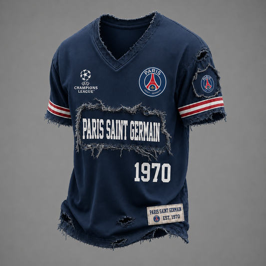 PSG x UEFA LUXURY V-Neck T-Shirt 1806