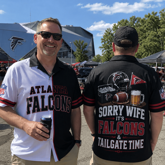 Premium NFL x ATL Funny Football Fan Hawaiian Shirt Sorry Wife It's Tailgate Time Button 300626
