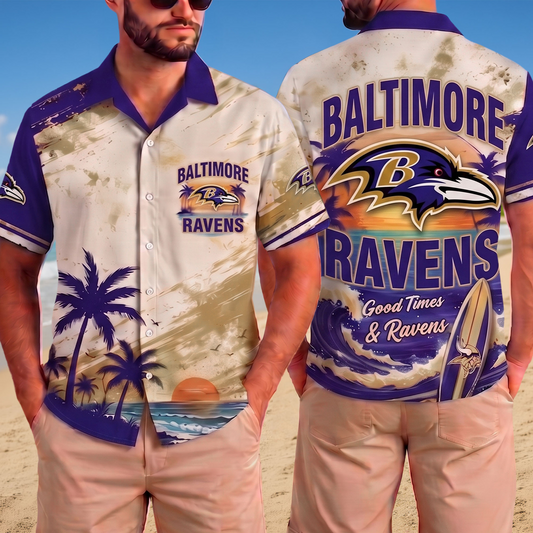 Premium NFL x BAL Hawaiian Shirt 020726