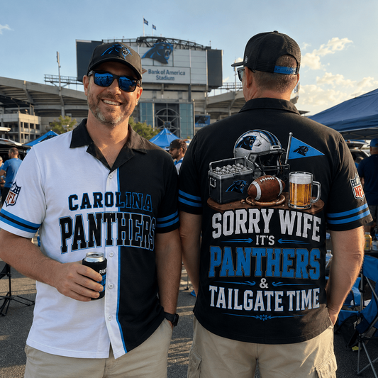 Premium NFL x CAR Funny Football Fan Hawaiian Shirt Sorry Wife It's Tailgate Time Button 300626