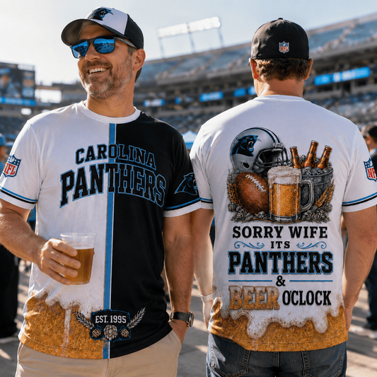 Premium NFL x CAR Sorry Wife It's Match Day And Beer Time Funny Sports Fan 3D Shirt 290626
