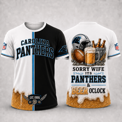 Premium NFL x CAR Sorry Wife It's Match Day And Beer Time Funny Sports Fan 3D Shirt 290626