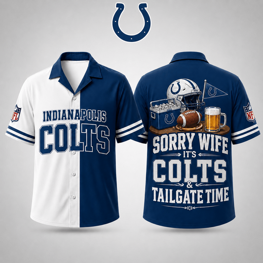 Premium NFL x IND Funny Football Fan Hawaiian Shirt Sorry Wife It's Tailgate Time Button 300626