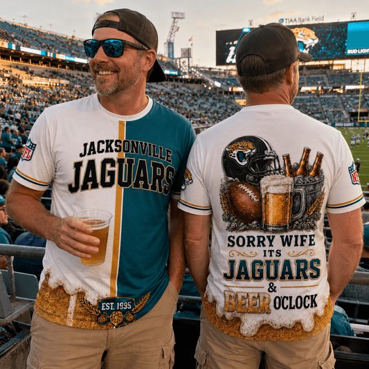 Premium NFL x JAX Sorry Wife It's Match Day And Beer Time Funny Sports Fan 3D Shirt 290626