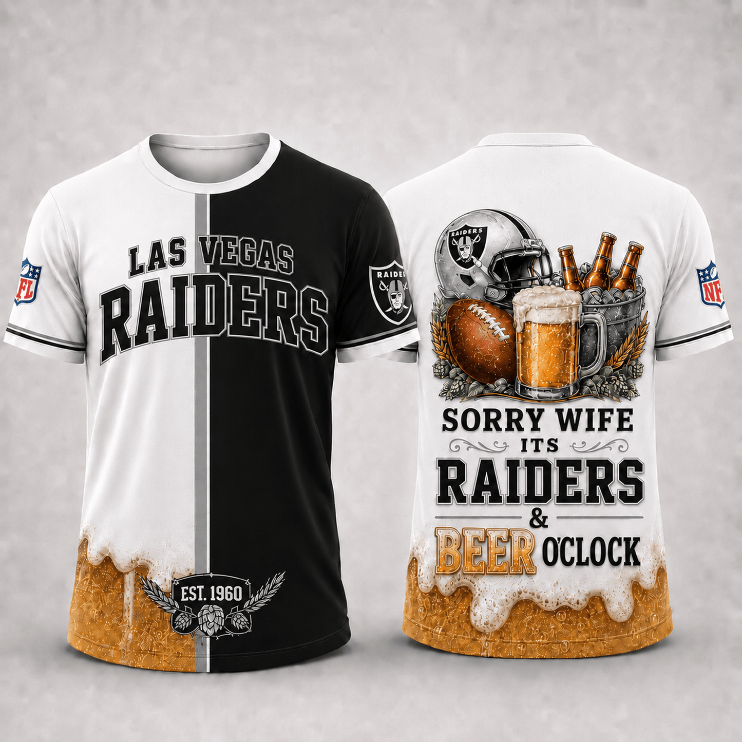 Premium NFL x LVR Sorry Wife It's Match Day And Beer Time Funny Sports Fan 3D Shirt 290626