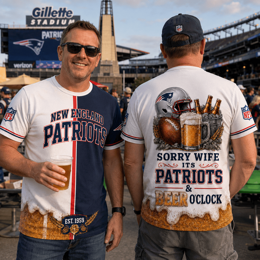 Premium NFL x NEP Sorry Wife It's Match Day And Beer Time Funny Sports Fan 3D Shirt 290626