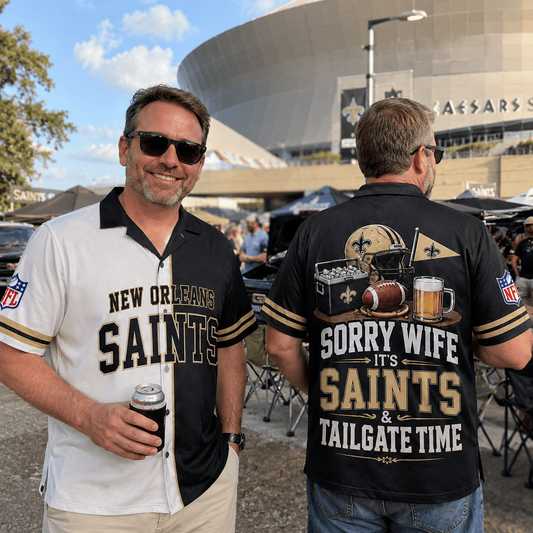 Premium NFL x NO Funny Football Fan Hawaiian Shirt Sorry Wife It's Tailgate Time Button 300626