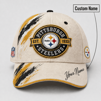 Premium NFL x PIT Custom Name Cap For Football Fans Loving Sporty Style 030726