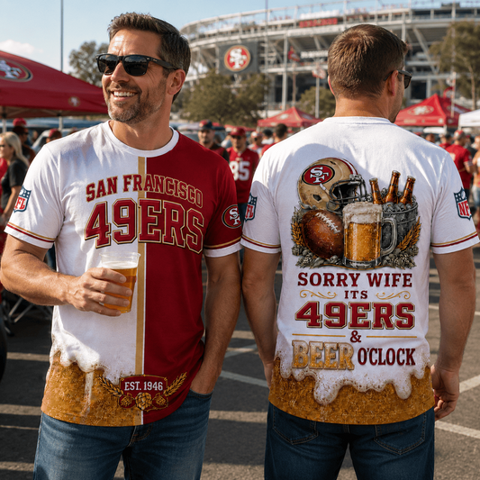 Premium NFL x SF Sorry Wife It's Match Day And Beer Time Funny Sports Fan 3D Shirt 290626