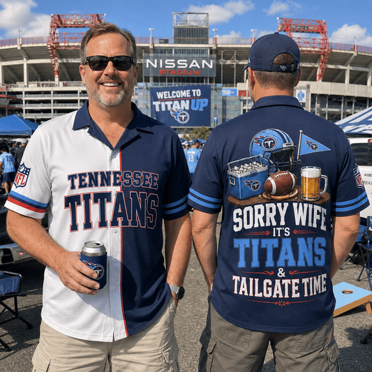 Premium NFL x TEN Funny Football Fan Hawaiian Shirt Sorry Wife It's Tailgate Time Button 300626